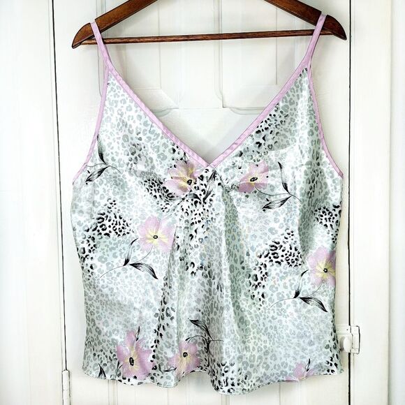 Jones New York Tops - Jones New York Silky Floral Leopard Print Camisole Top Sz XL